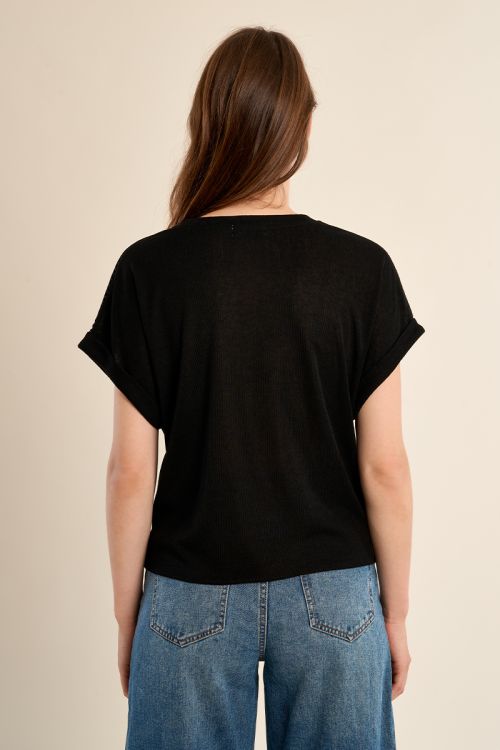 Knotted T-shirt, openwork detail