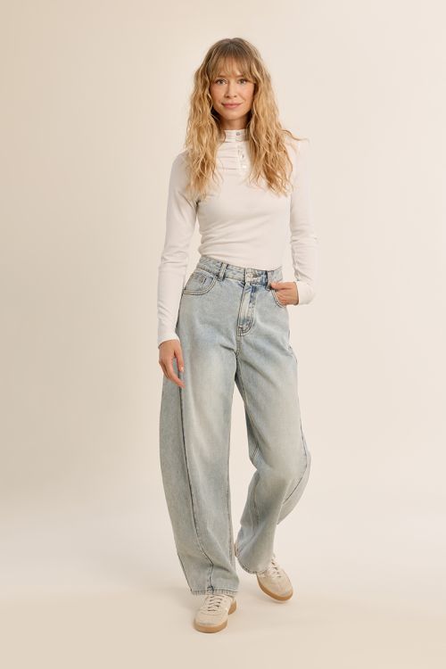 Women's denim pants, wide cut "Balloon"