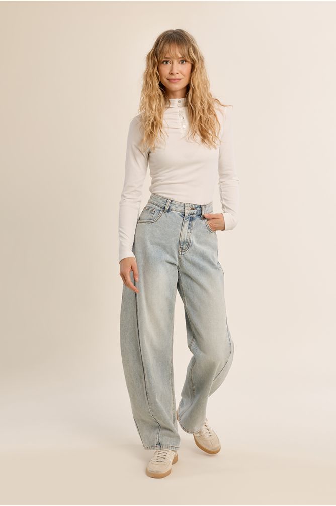 Women's denim pants, wide cut "Balloon"
