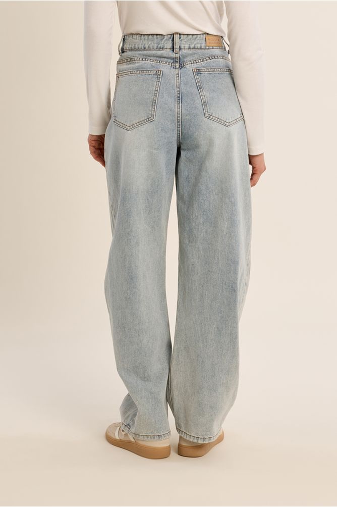 Pantalón de mujer vaquero, corte amplio "Balloon"
