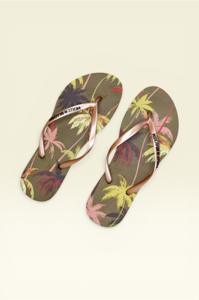 Chanclas de mujer de tiras finas, con estampado.