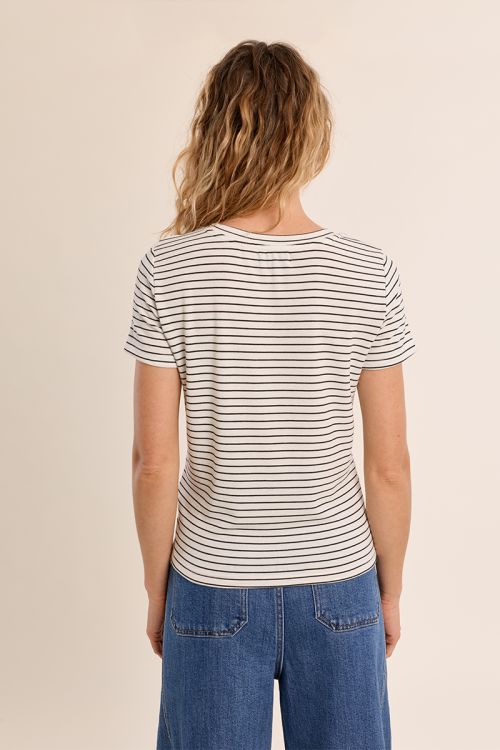 T-shirt rayé, coeur