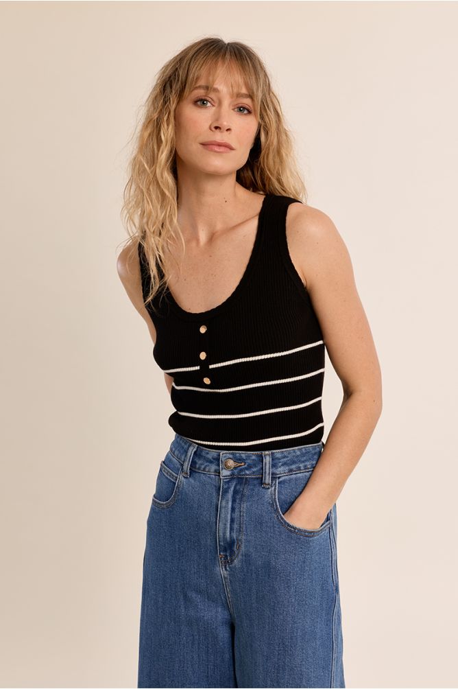 Top de mujer de tirantes, estampado rayas.