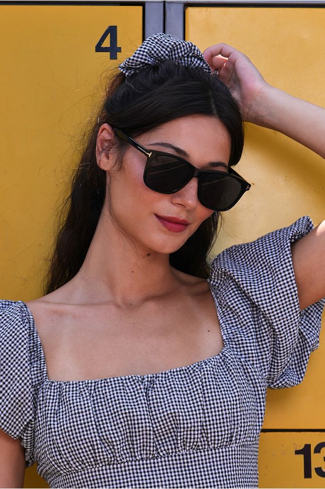 Black Gingham Scrunchie