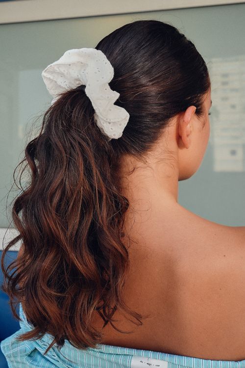 White Cotton Scrunchie