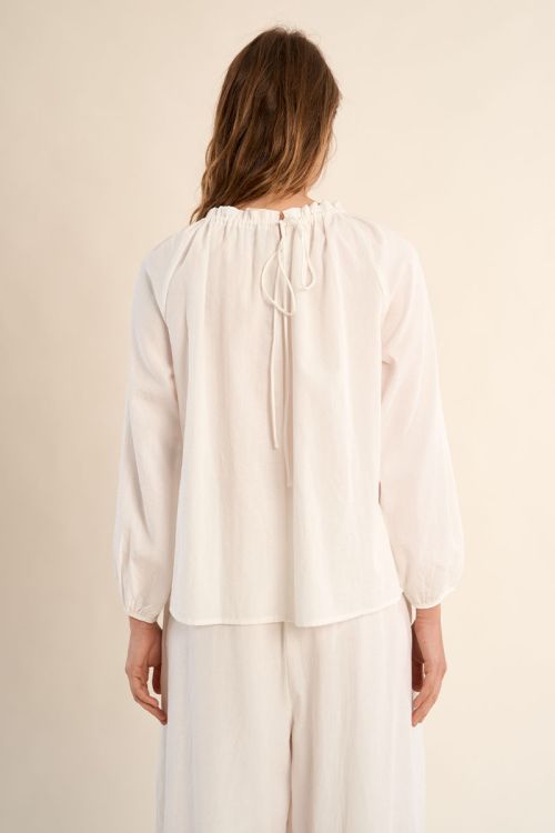 Beaded round neck blouse