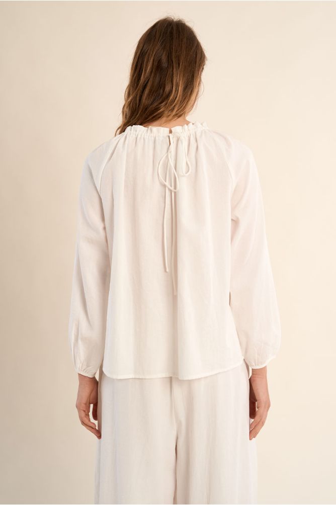 Beaded round neck blouse