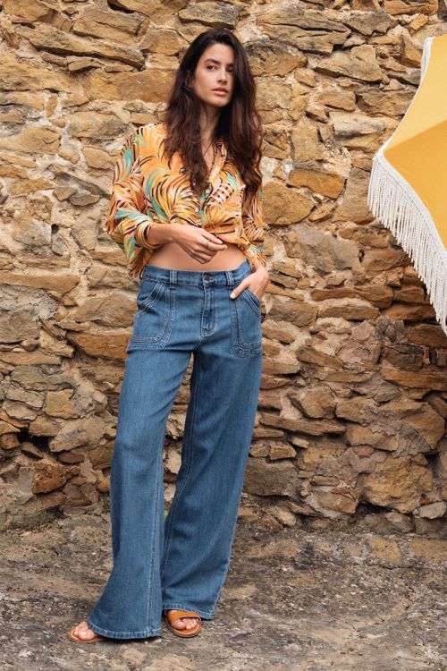 Pantalón de mujer largo, vaquero.