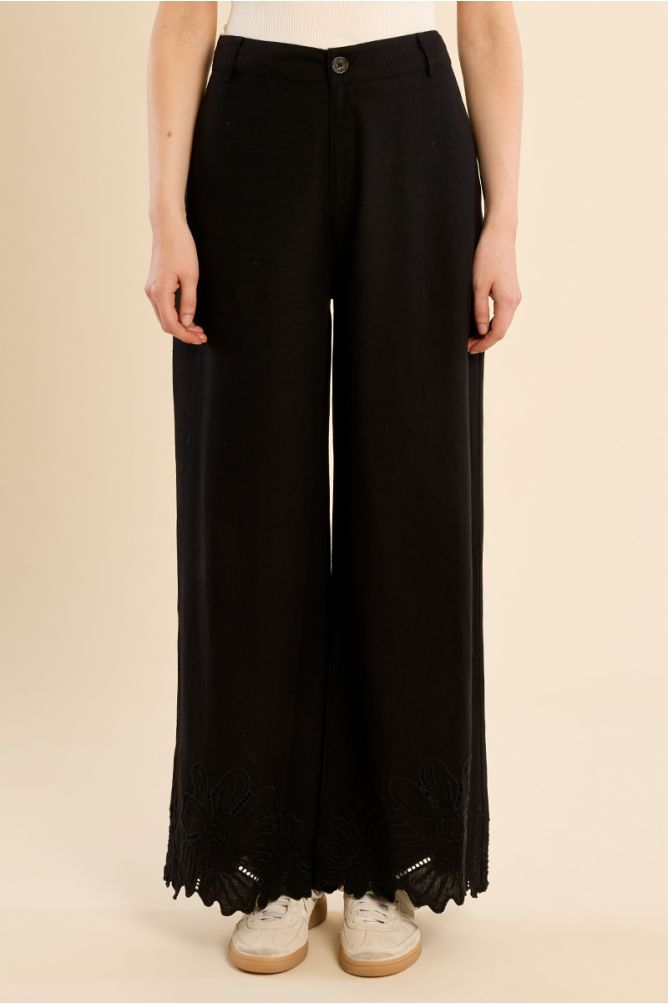 Pantalon droit, en coton