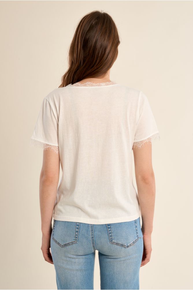 Basic T-shirt, lace detail