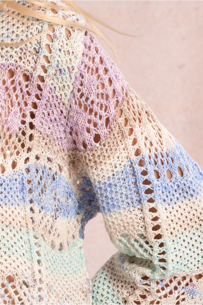 Openwork tie-dye sweater