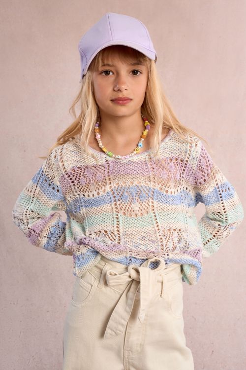 Jersey de niña de manga larga, corte recto
