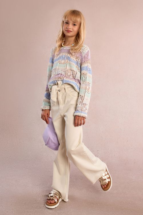 Openwork tie-dye sweater