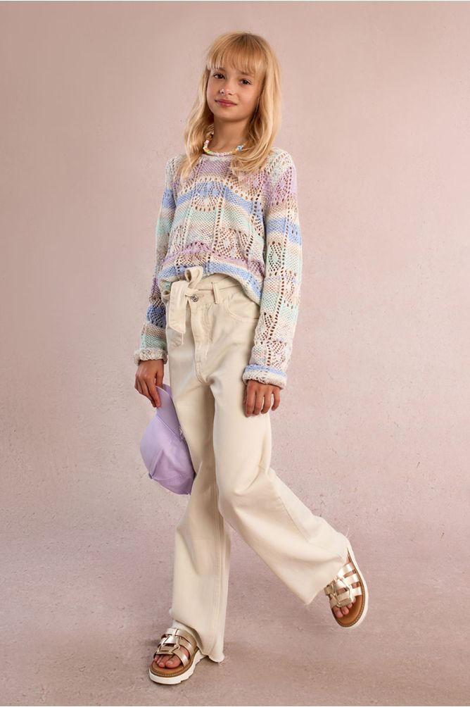 Openwork tie-dye sweater