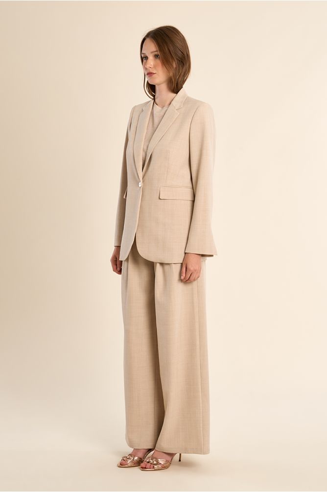 Blazer de mujer de manga larga, cuello y solapa