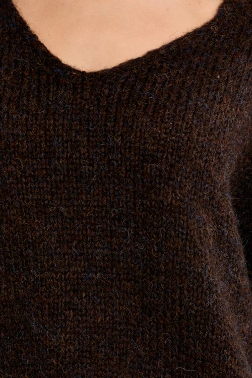 Knitted sweater, V-neck