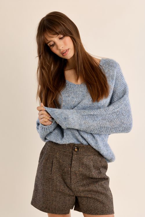 Pull en maille, col V