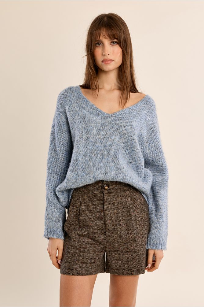Pull en maille, col V