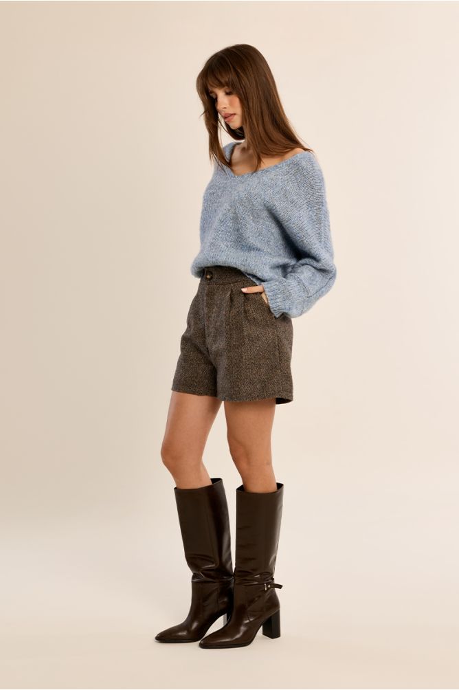 Pull en maille, col V