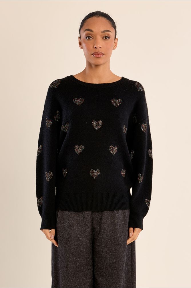 Jersey de manga larga estampado corazones