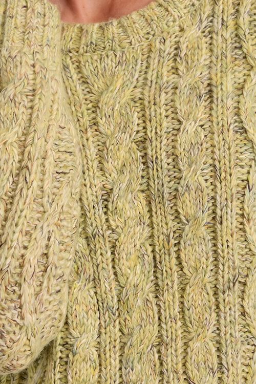 Short braided knit sweater