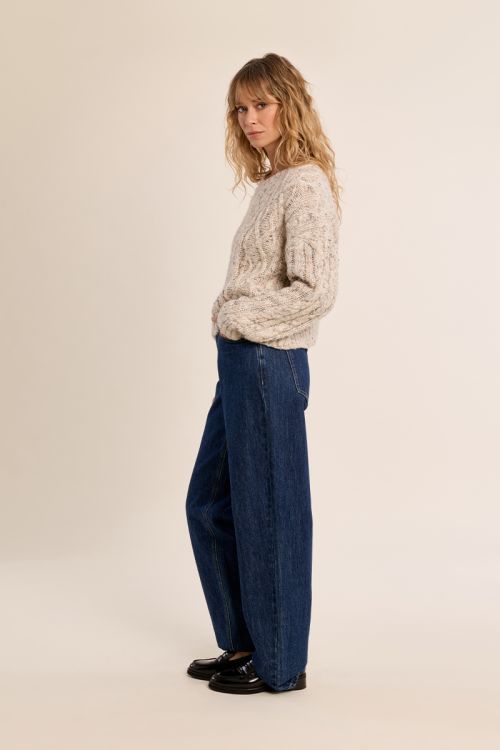 Pull en maille tressé court