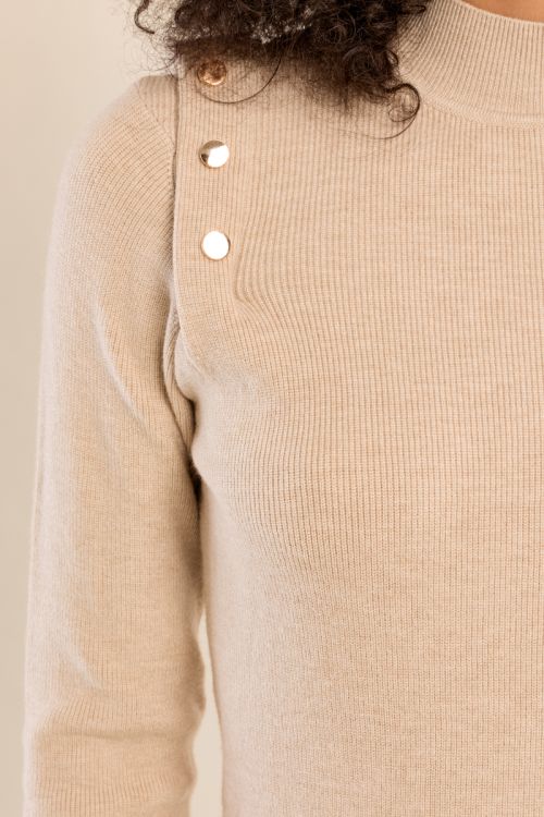 Thin sweater with high collar