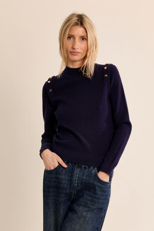 Pull fin col montant