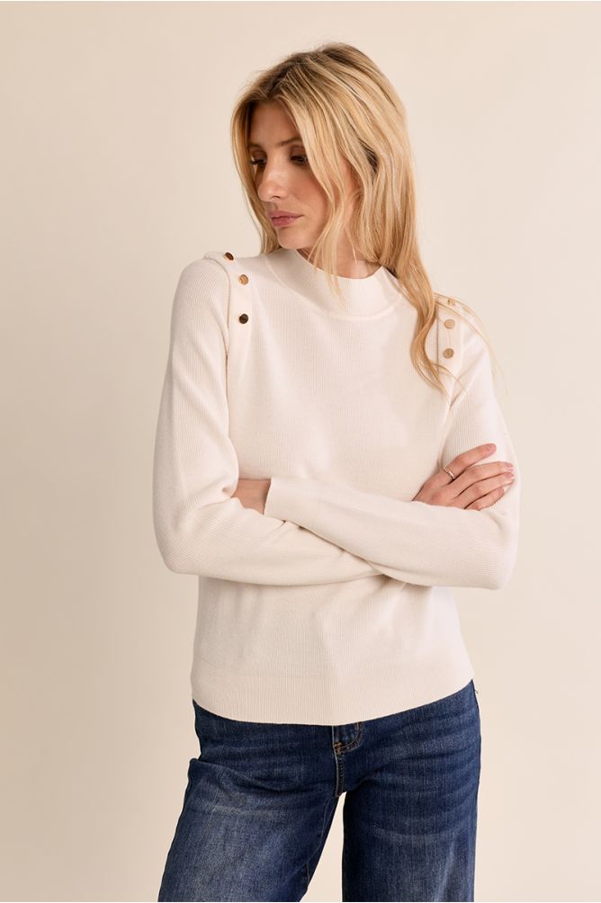 Pull fin col montant