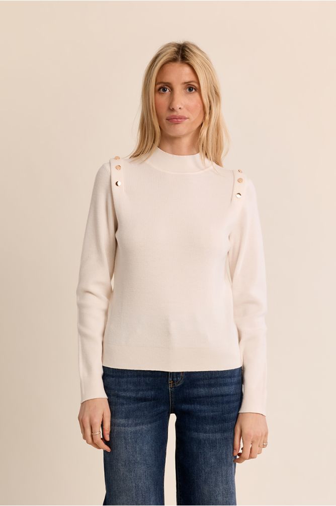 Pull fin col montant