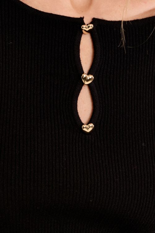 Pull fin côtelé, boutons fantaisie