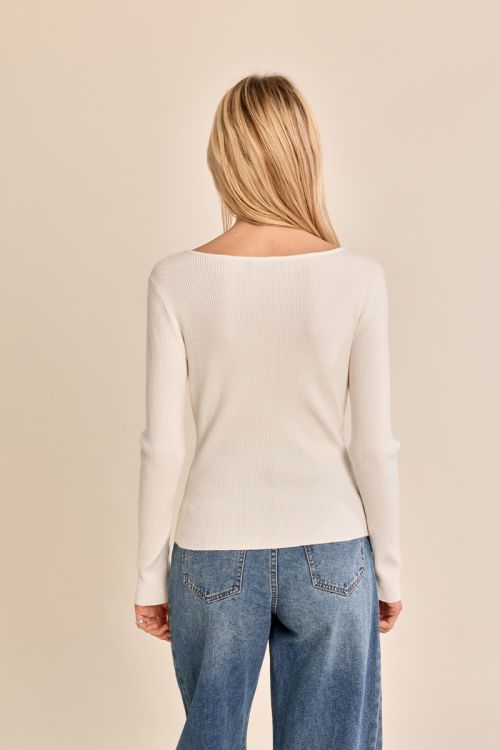Fine ribbed sweater, fancy buttons