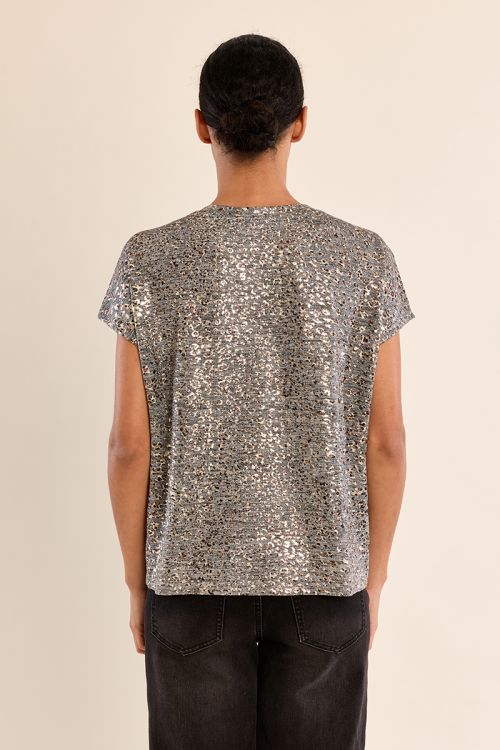 T-shirt col V irisé