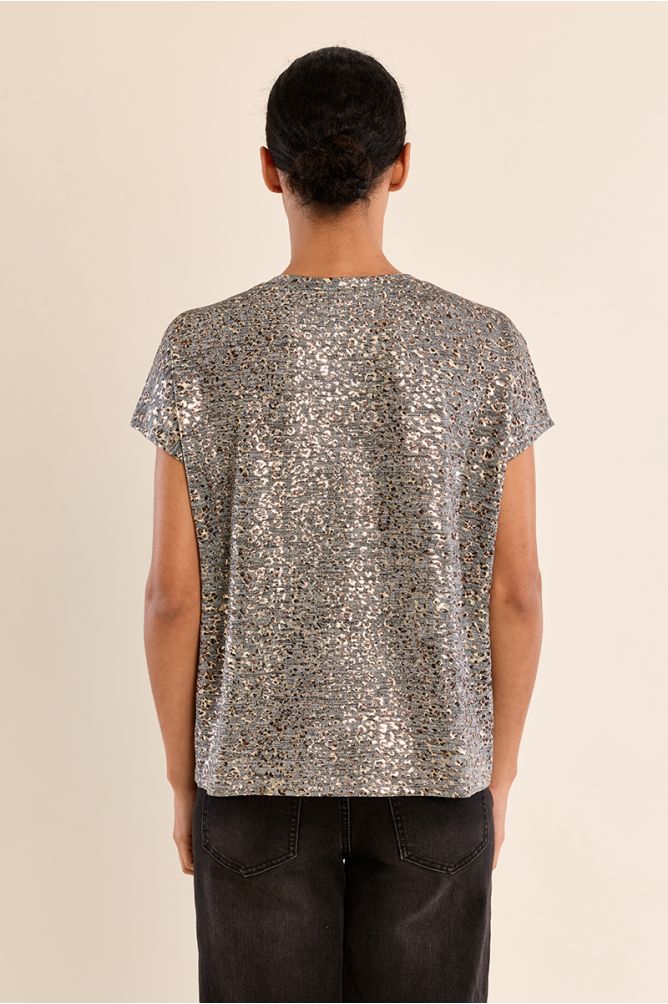 T-shirt col V irisé