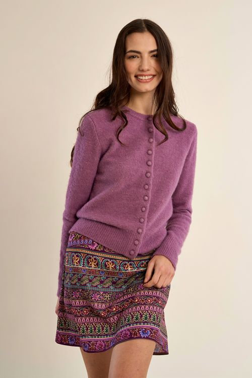 Cardigan boutonné, uni