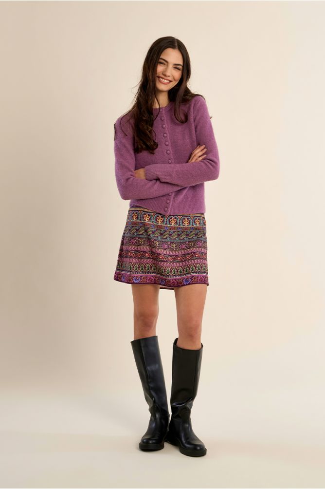 Cardigan boutonné, uni