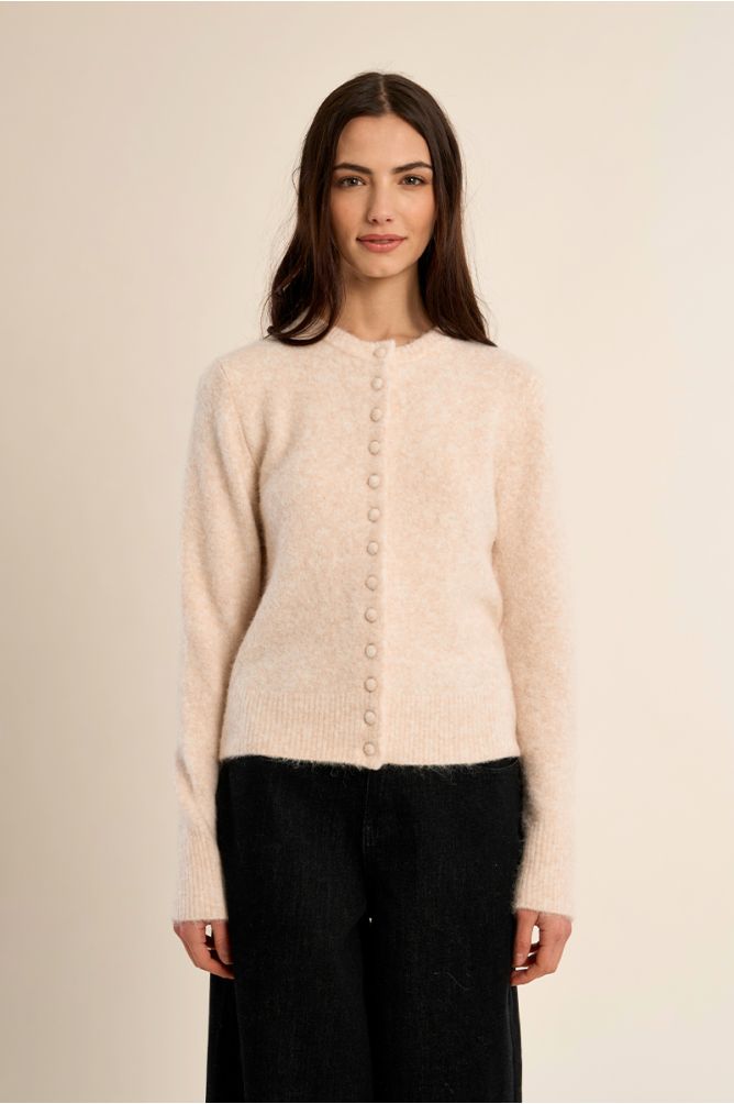Cardigan boutonné, uni