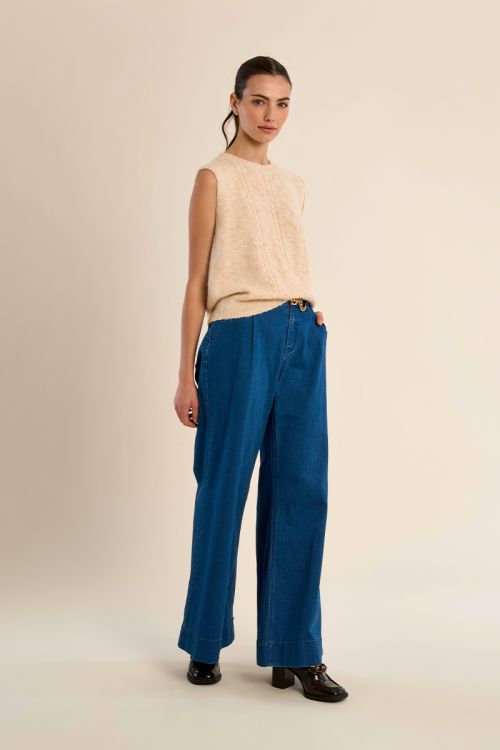 Pull sans manches col rond
