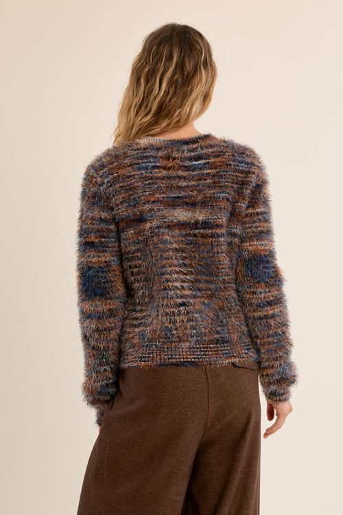 Brushed knit cardigan