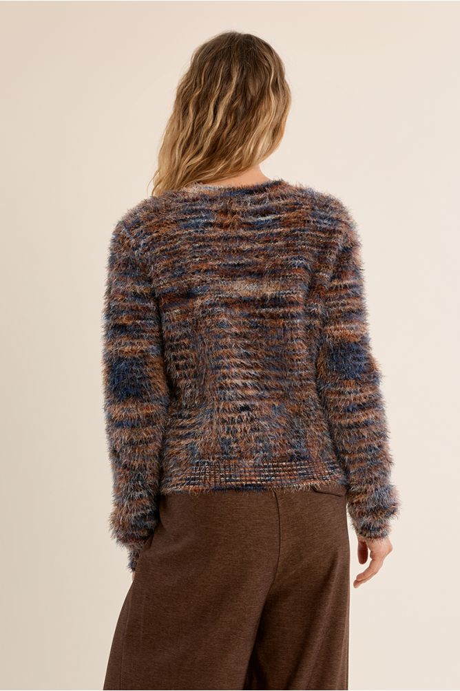 Brushed knit cardigan