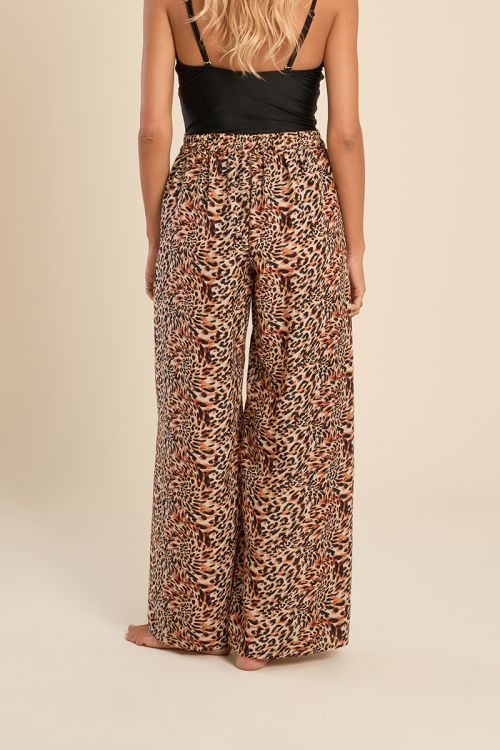 Pantalón de mujer largo, con lazada.