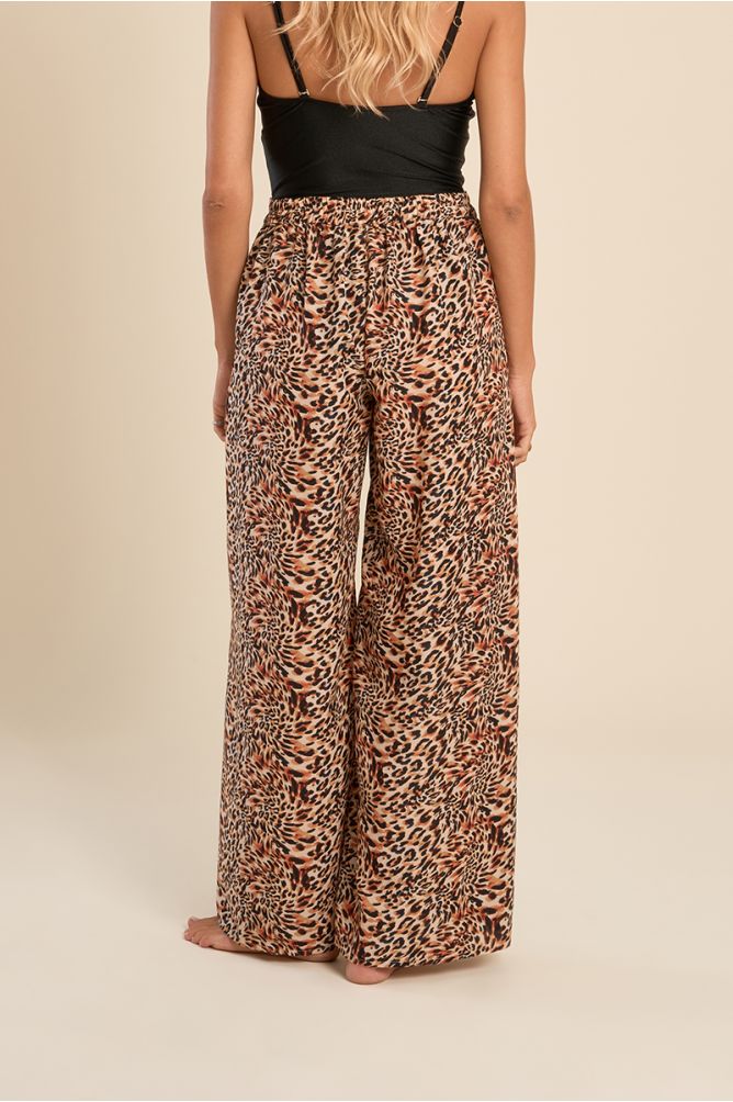 Pantalón de mujer largo, con lazada.