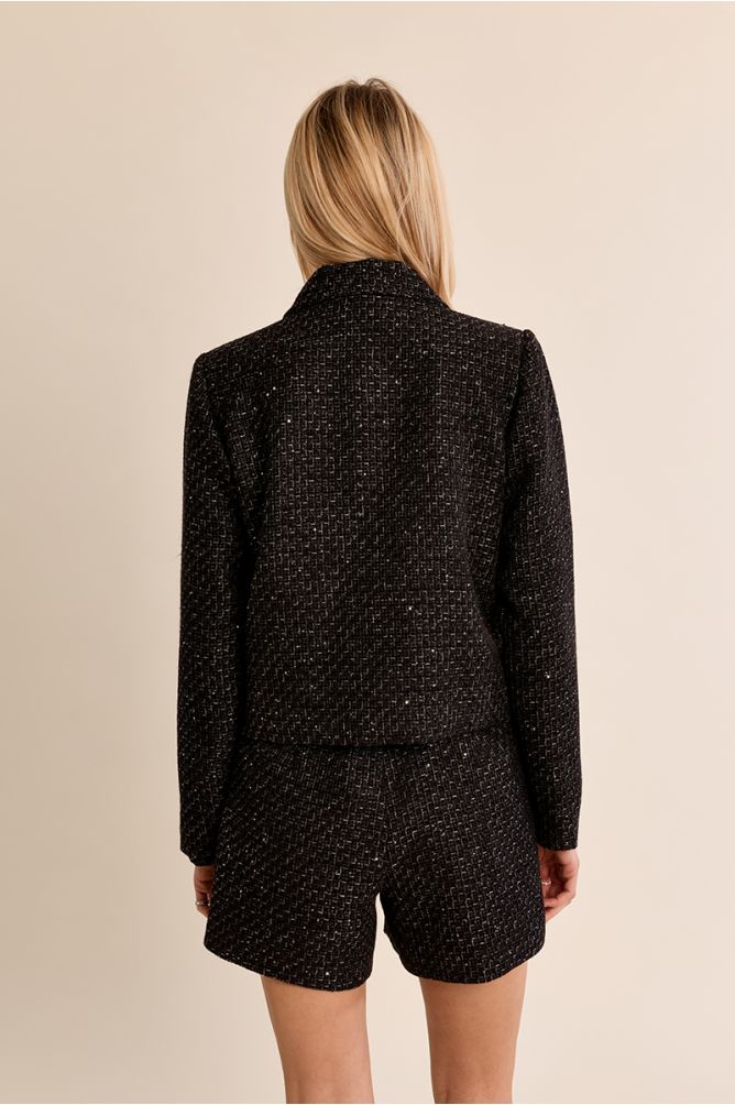 Chaqueta corta en tejido tweed