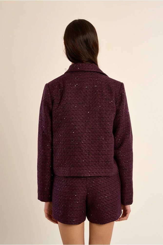 Chaqueta corta en tejido tweed