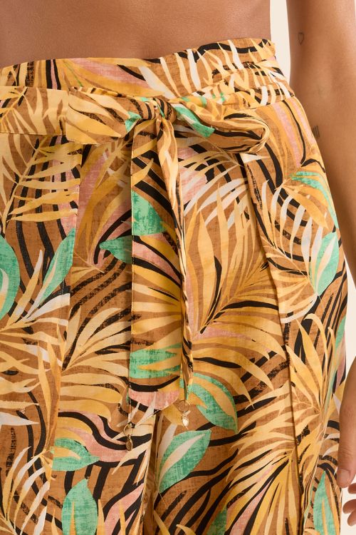 Pantalón de mujer largo, con lazada.