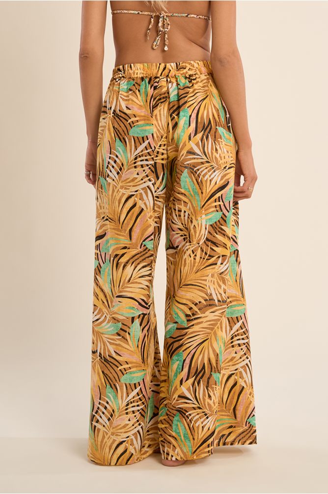 Pantalón de mujer largo, con lazada.