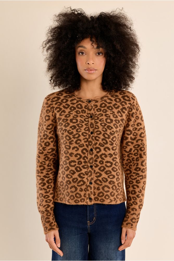Buttoned cardigan, leopard