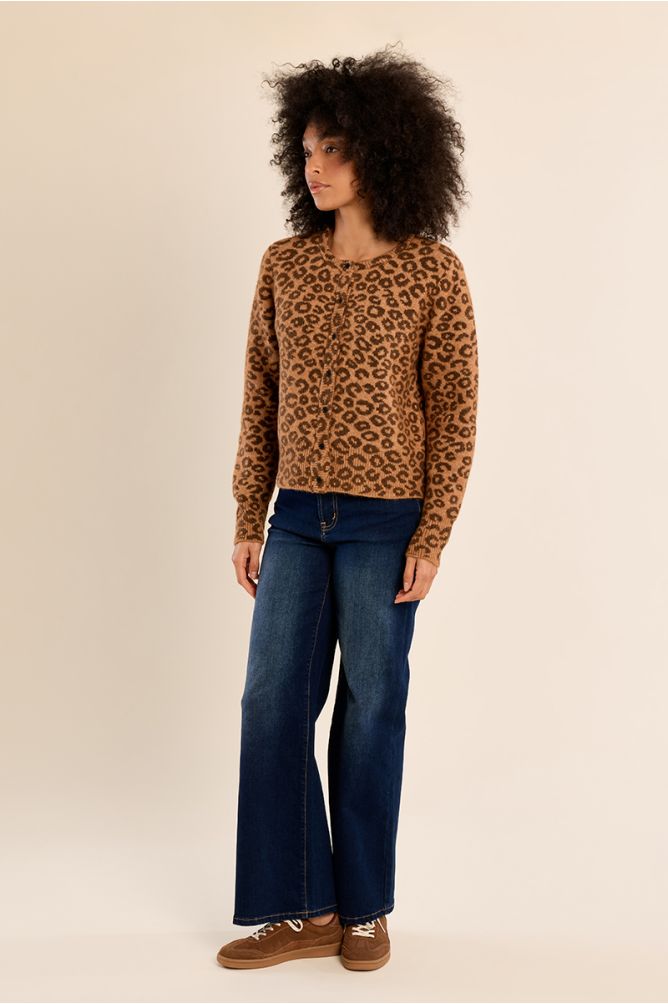 Buttoned cardigan, leopard