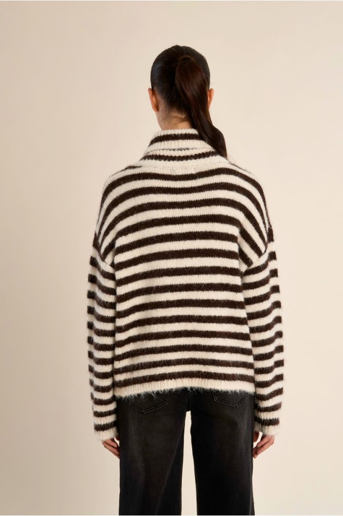 Striped turtleneck sweater