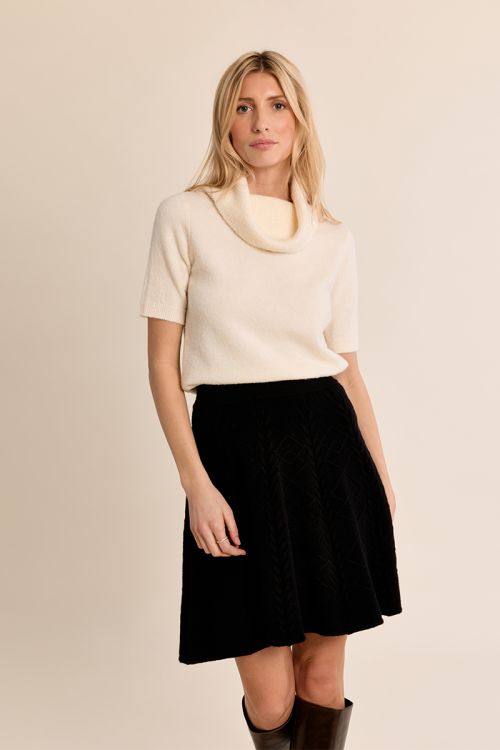 Pull manches courtes, col boule